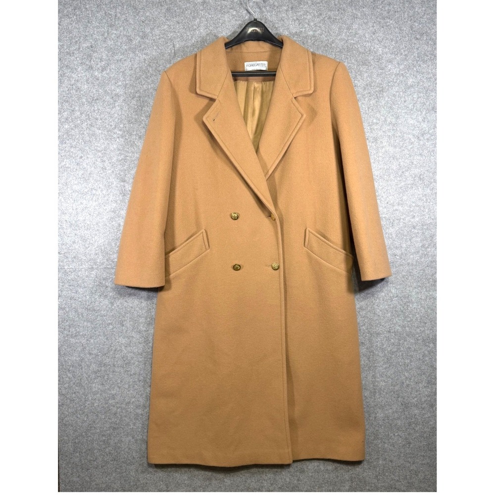 Forecaster of Boston Wool Coat Women 15/16 Camel Double Breasted Vintage Long